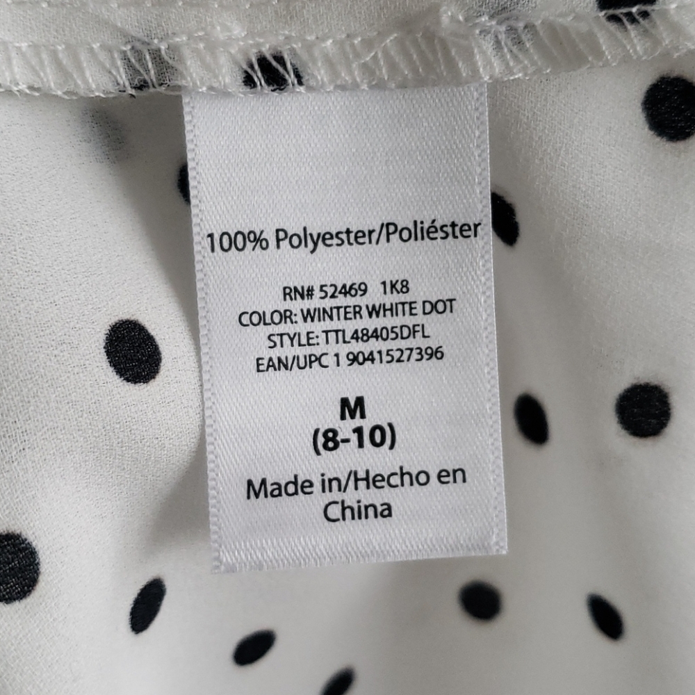 White/Black/Silver Polka Dot Long Sleeve Top - Picture 10 of 10